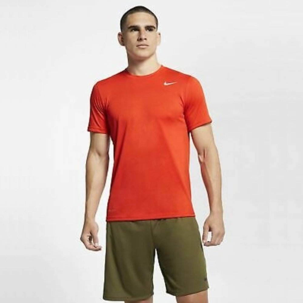 Nike Dri-FIT Legend Men's Short Sleeve Training Gym Running Soccer Shirt Orange